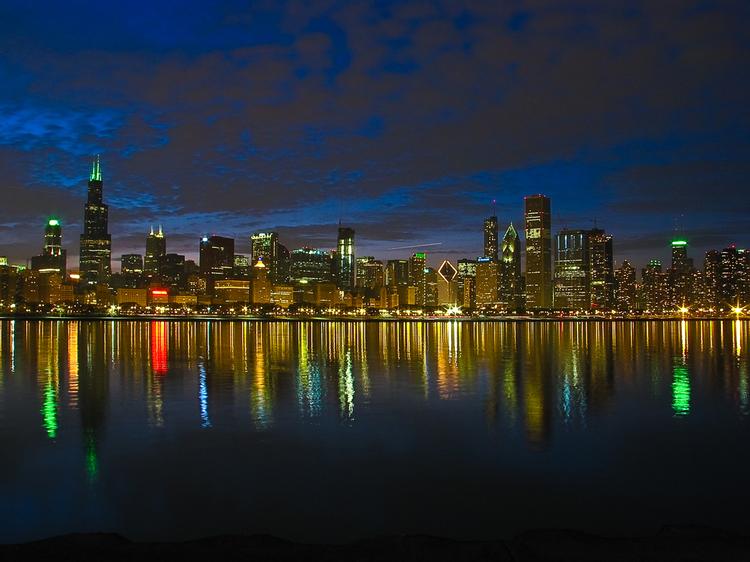 Nocna Panorama Chicago