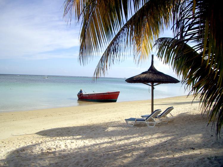 Poranek na plaży na Mauritiusie
