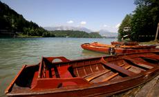 Łodzie nad jeziorem Bled