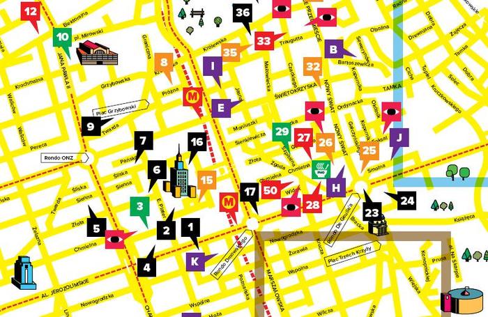 Fragment nowej mapy Warszawy