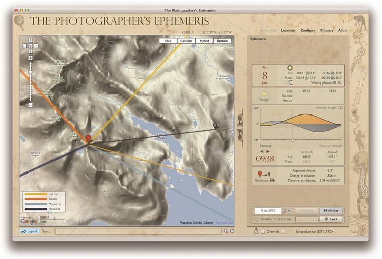 The Photographer's Ephemeris - screen