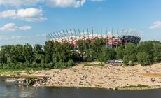 Atrakcje w Warszawie: Praga Północ - plaża przy Moście Poniatowskigo