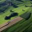 Szwajcaria: krajobraz rolniczy w pobliżu wioski Le Planet, gmina Le Châtelard, kanton Fribourg