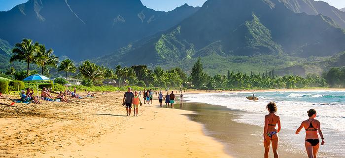 Na wyspie Kauai jest niemal 80 km piaszczystych plaż