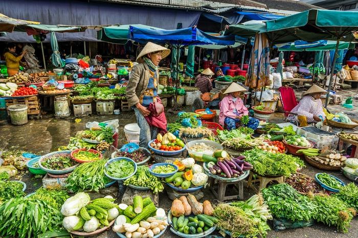 Targ warzywny w Wietnamie