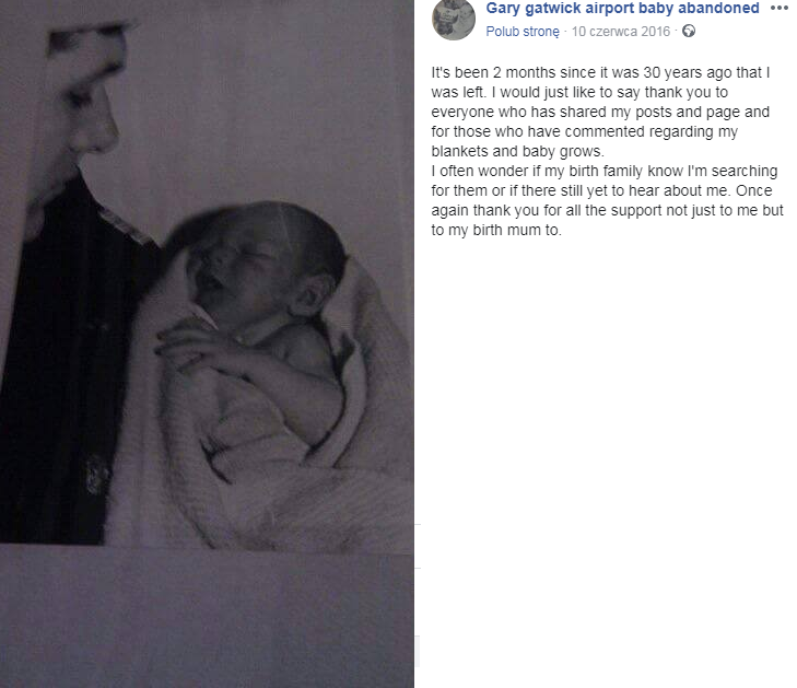 Gary Gatwick - niemowlę porzucone na lotnisku